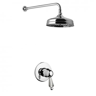 Giulini Giovanni Praga kompletny zestaw prysznicowy chrom z uchwytem przezroczystym Swarovski SWPRUP1/S