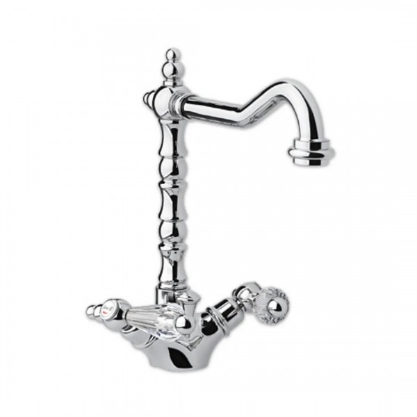 Giulini Giovanni Praga bateria kuchenna dwuuchytowa chrom z uchwytem przezroczystym Swarovski 7550/S