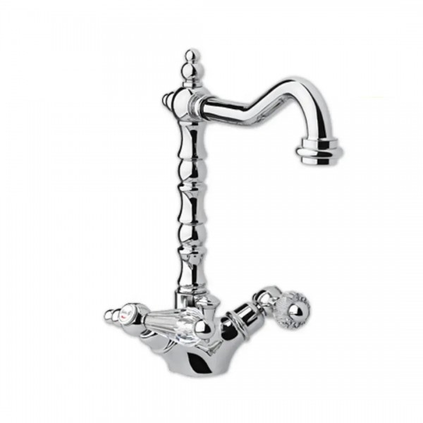 Giulini Giovanni Praga bateria umywalkowa wysoka chrom - uchwyty przezroczyste Swarovski 7556/S