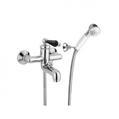 Giulini Giovanni Hermitage bateria wannowa kompletna chrom - uchwyt czarny Swarovski 4401/S.CZ
