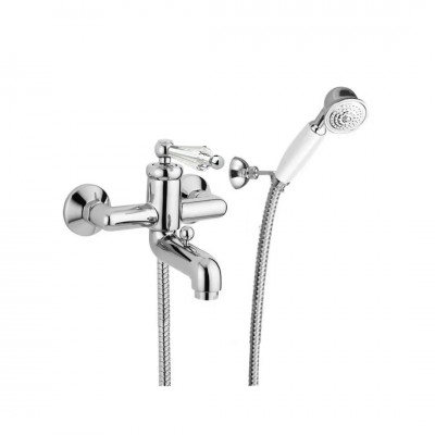 Giulini Giovanni Hermitage bateria wannowa kompletna chrom - uchwyt przezroczysty Swarovski 4401/S