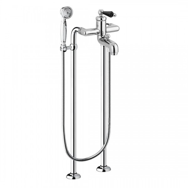 Giulini Giovanni Hermitage bateria wannowa + nogi chrom - uchwyt czarny Swarovski 4401/N/S.CZ