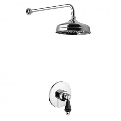 Giulini Giovanni Hermitage kompletny zestaw prysznicowy chrom - uchwyt czarny Swarovski SWGG1HEUP1/S