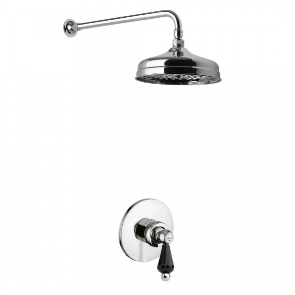 Giulini Giovanni Hermitage kompletny zestaw prysznicowy chrom - uchwyt czarny Swarovski SWGG1HEUP1/S