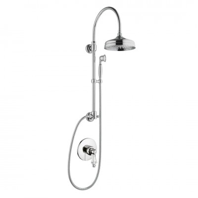 Giulini Giovanni Hermitage kolumna natryskowa z baterią podtynkową retro chrom - uchwyt przezroczysty Swarovski 4415-01261/S