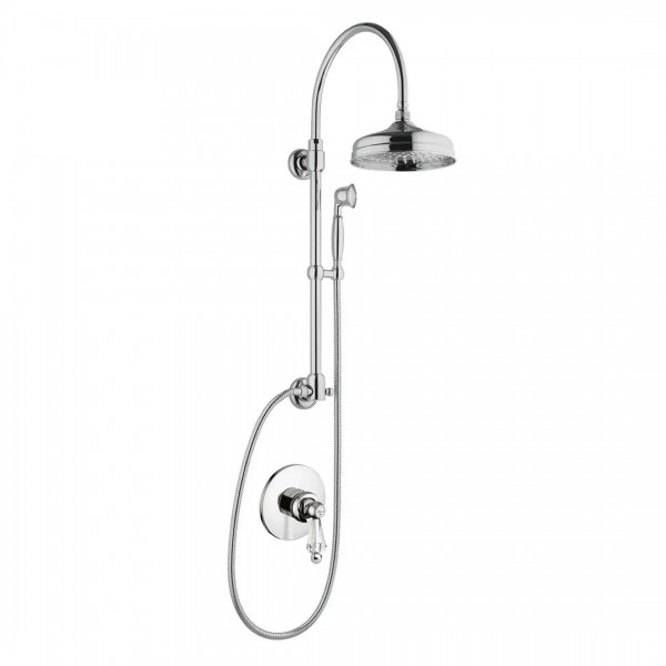 Giulini Giovanni Hermitage kolumna natryskowa z baterią podtynkową retro chrom - uchwyt przezroczysty Swarovski 4415-01261/S