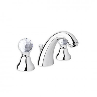 Giulini Giovanni Odessa bateria umywalkowa 3-otworowa chrom - uchwyty przezroczyste Swarovski 3912