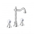 Giulini Giovanni Odessa bateria umywalkowa 3-otworowa wysoka chrom - uchwyty przezroczyste Swarovski 3906