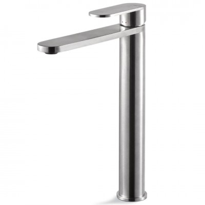 Vema Ayas Steel bateria umywalkowa stojąca wysoka z korkiem klik klak inox V28021/K