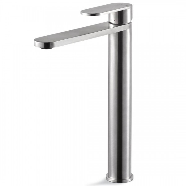 Vema Ayas Steel bateria umywalkowa stojąca wysoka z korkiem klik klak inox V28021/K