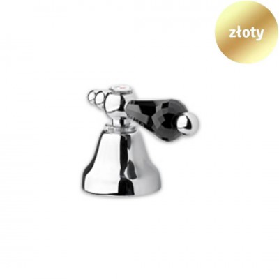 Giulini Giovanni Praga zawór regulacyjny podtynkowy złoty - uchwyt czarny Swarovski 7516ZŁ/S.CZ