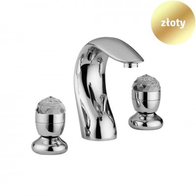 Giulini Giovanni Persia bateria umywalkowa 3-otworowa Swarovski złota 3812A/SZŁ