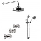 Giulini Giovanni Persia kompletny zestaw prysznicowy deszczownica + zestaw natryskowy chrom Swarovski przezroczysty SWPEUP3CH