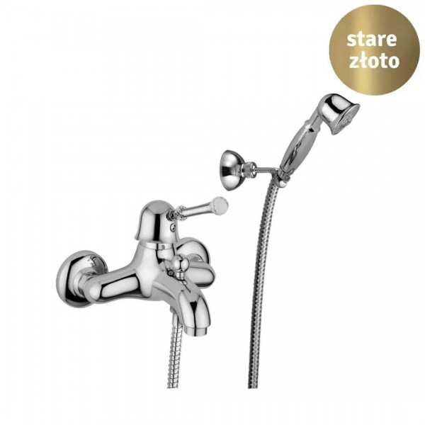 Giulini Giovanni Symphony bateria wannowa kompletna stare złoto - uchwyt przezroczysty Swarovski SY9501BR