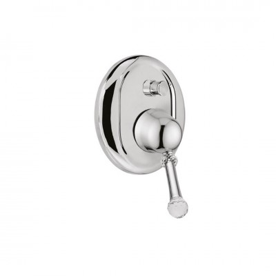 Giulini Giovanni Symphony bateria natryskowa podtynkowa z przełącznikiem chrom - uchwyt przezroczysty Swarovski SY9511