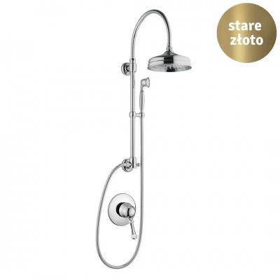 Giulini Giovanni Symphony kolumna natryskowa stare złoto - uchwyt przezroczysty Swarovski SY9515-01261BR
