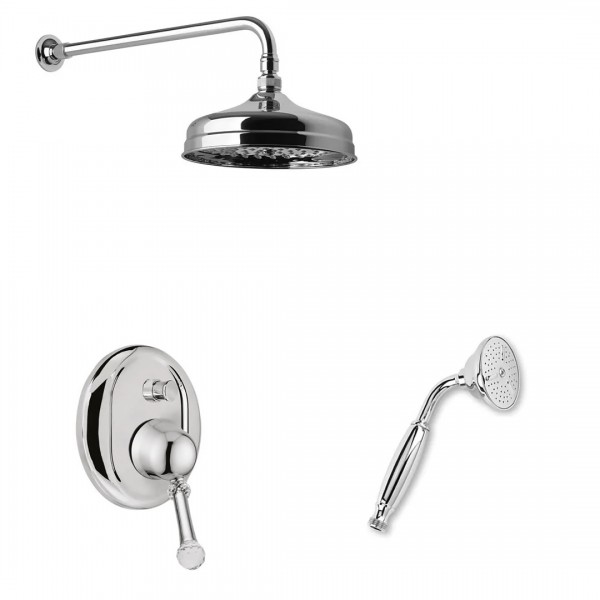 Giulini Giovanni Symphony zestaw prysznicowy deszczownica + słuchawka chrom z uchwytem Swarovski SY95ZES20/S