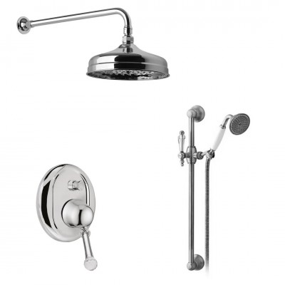 Giulini Giovanni Symphony kompletny zestaw prysznicowy chrom uchwyt Swarovski przezroczysty GG8