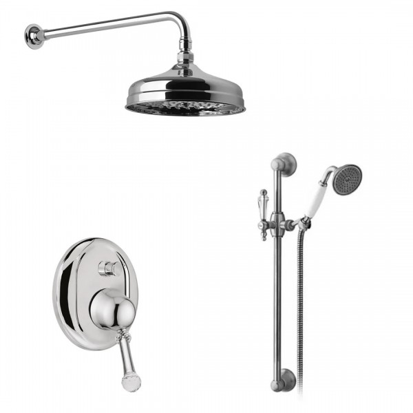 Giulini Giovanni Symphony kompletny zestaw prysznicowy chrom uchwyt Swarovski przezroczysty GG8