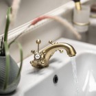 Reitano Atea bateria umywalkowa retro stare złoto R717B