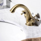 Reitano Atea bateria umywalkowa wysoka 12 cm retro stare złoto R727B