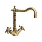 Reitano Atea bateria umywalkowa wysoka 18 cm retro stare złoto R737B