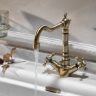 Reitano Atea bateria umywalkowa wysoka 18 cm retro stare złoto R737B