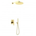 Kohlman Experience Brushed Gold zestaw prysznicowy podtynkowy deszczownica 30 cm złoty szczotkowany QW210EGDBR30