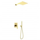 Kohlman Experience Brushed Gold zestaw prysznicowy podtynkowy deszczownica 30x30 cm złoty szczotkowany QW210EGDBQ30