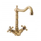 Reitano Atea bateria umywalkowa wysoka 18 cm retro stare złoto R737B