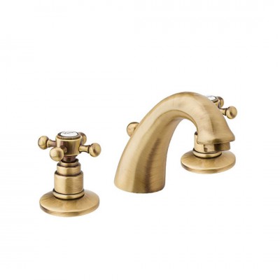 Reitano Atea bateria umywalkowa 3-otworowa retro stare złoto R702B