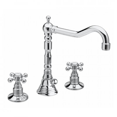 Reitano Atea bateria umywalkowa 3-otworowa wysoka retro chrom R722CH