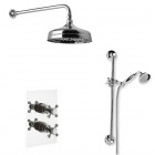 Reitano Atea kompletny zestaw prysznicowy termostatyczny deszczownica + zestaw natryskowy retro stare złoto R3ATBR