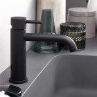 Vema Maira bateria umywalkowa stojąca z korkiem klik klak czarny mat V27011/K/CZAR