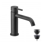 Vema Maira bateria umywalkowa stojąca z korkiem klik klak czarny mat V27011/K/CZAR