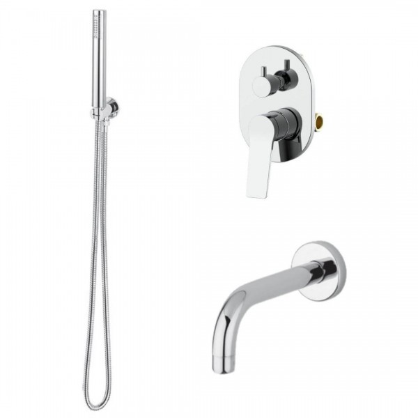 Demm Shine zestaw wannowy podtynkowy wylewka 15 cm chrom 72WYL15