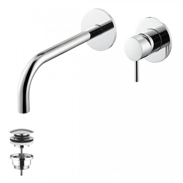 Vema Maira bateria umywalkowa podtynkowa wylewka 21 cm z korkiem klik klak chrom V27050/K