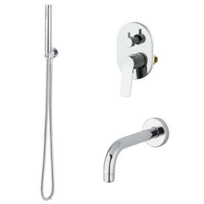 Demm Shine zestaw wannowy podtynkowy wylewka 15 cm chrom 72WYL15