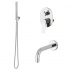 Demm Shine zestaw wannowy podtynkowy wylewka 15 cm chrom 72WYL15