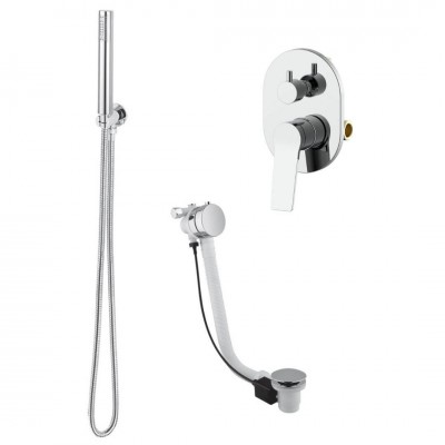 Demm Shine zestaw wannowy podtynkowy przelew 55 cm chrom 72PRZ55