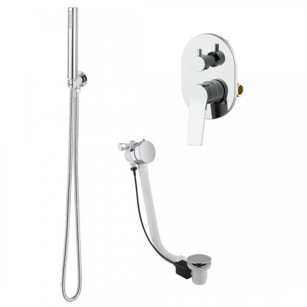 Demm Shine zestaw wannowy podtynkowy przelew 55 cm chrom 72PRZ55