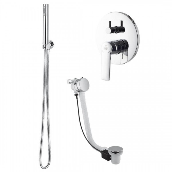 Demm Drake zestaw wannowy podtynkowy przelew 55 cm chrom 73PRZ55