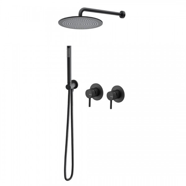 Vema Maira kompletny zestaw prysznicowy podtynkowy deszczownica 20 cm czarny mat MAIZES80/CZAR