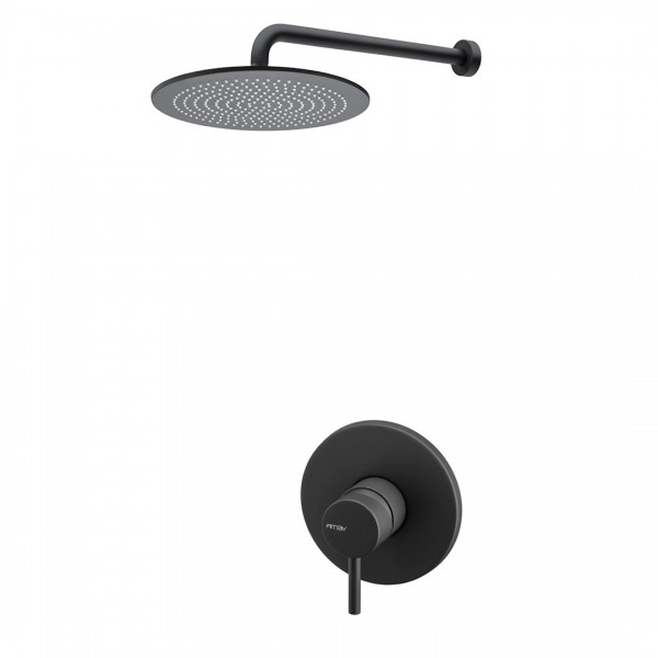 Vema Maira zestaw prysznicowy podtynkowy deszczownica 20 cm czarny mat MAIDES20/CZAR