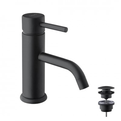 Giulini Giovanni Futuro bateria umywalkowa stojąca z korkiem klik klak czarny mat 6533/K/CZAR