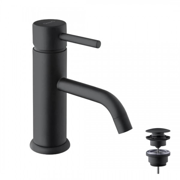 Giulini Giovanni Futuro bateria umywalkowa stojąca z korkiem klik klak czarny mat 6533/K/CZAR