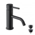 Giulini Giovanni Futuro bateria umywalkowa stojąca z korkiem klik klak czarny mat 6533/K/CZAR