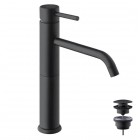 Giulini Giovanni Futuro bateria umywalkowa stojąca wysoka z korkiem klik klak czarny mat 6539/K/CZAR