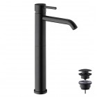 Giulini Giovanni Futuro bateria umywalkowa stojąca wysoka z korkiem klik klak czarny mat 6549/K/CZAR