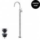 Giulini Giovanni Futuro bateria umywalkowa wolnostojąca z korkiem klik klak czarny mat 6590/K/CZAR